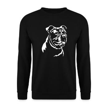 Old English Bulldog Head "Black Edition" - Unisex Sweatshirt - black - Front - Alina (178cm) & Michal (187cm)