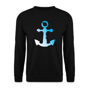 used look anchor symbol seafaring water sea graphic - Unisex Sweatshirt - black - Front - Alina (178cm) & Michal (187cm)