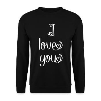 I love you - Unisex Pullover - Schwarz - Vorne - Alina (178cm) & Michal (187cm)