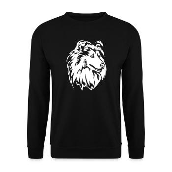 Collie Head "Black Edition" - Unisex Sweatshirt - black - Front - Alina (178cm) & Michal (187cm)