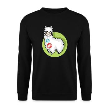 alpaca xmas balls christmas lama symbol Alpaka - Unisex Pullover - Schwarz - Vorne - Alina (178cm) & Michal (187cm)