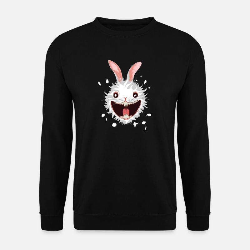 Tête de Lapin Blanc - Sweat-shirt Unisexe - noir