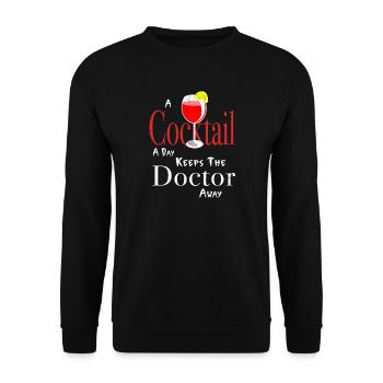 A Cocktail a day keeps the doctor away - Unisex Sweatshirt - black - Front - Alina (178cm) & Michal (187cm)
