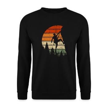 Sunset Summit Climber - Unisex Pullover - Schwarz - Vorne - Alina (178cm) & Michal (187cm)