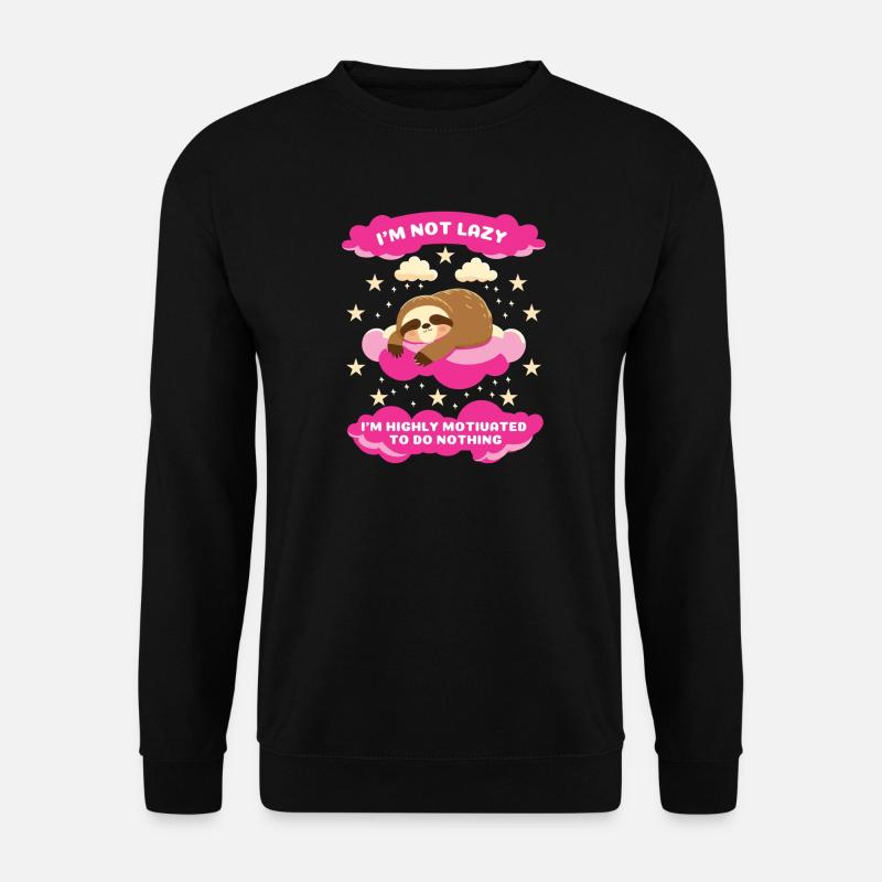 Ich bin nicht faul Faultier Motivationsdesign - Unisex Pullover - Schwarz
