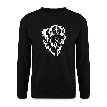 Pyrenean Mountain Dog Head "Black Edition" - Unisex Sweatshirt - black - Front - Alina (178cm) & Michal (187cm)