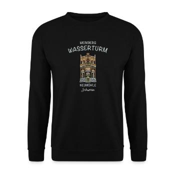 Schwerin, Wasserturm Neumühle auf dem Weinberg - Unisex Pullover - Schwarz - Vorne - Alina (178cm) & Michal (187cm)