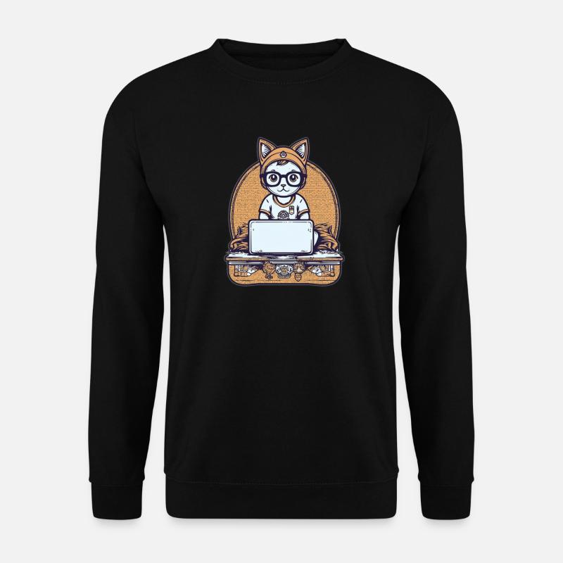 Chat technique au bureau - Sweat-shirt Unisexe - noir