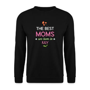 Die besten Mütter werden im Juli geboren - Unisex Pullover - Schwarz - Vorne - Alina (178cm) & Michal (187cm)