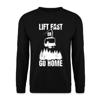 Soulevez rapidement ou rentrez chez vous - Sweat-shirt Unisexe - noir - Devant - Alina (178cm) & Michal (187cm)