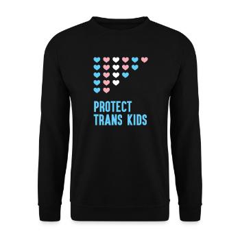 LGBT Pride Month - Protect Trans Kids - Unisex Sweatshirt - black - Front - Alina (178cm) & Michal (187cm)