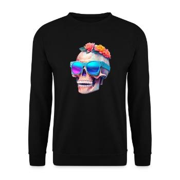 Skull - Unisex Sweatshirt - black - Front - Alina (178cm) & Michal (187cm)