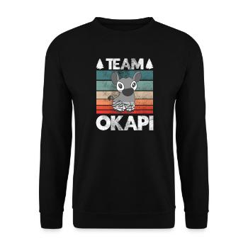 Okapi das Juwel des Dschungels - Unisex Pullover - Schwarz - Vorne - Alina (178cm) & Michal (187cm)