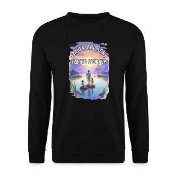 Father and sons fishing journey - Sweat-shirt Unisexe - noir - Devant - Alina (178cm) & Michal (187cm)