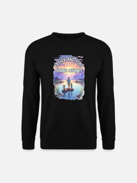 Father and sons fishing journey - Unisex Sweatshirt - black