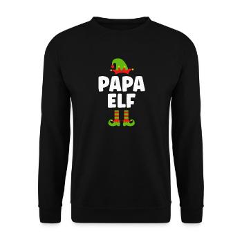 Noël Drôle Papa Père Elfe - Sweat-shirt Unisexe - noir - Devant - Alina (178cm) & Michal (187cm)