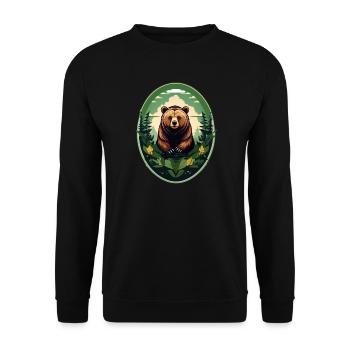 Brown bear - Unisex Sweatshirt - black - Front - Alina (178cm) & Michal (187cm)