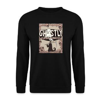 Spiritual Grim Reaper Greeting Design - Unisex Sweatshirt - black - Front - Alina (178cm) & Michal (187cm)