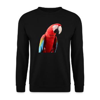 Papageien Vogel T-shirt Geschenk - Unisex Pullover - Schwarz - Vorne - Alina (178cm) & Michal (187cm)