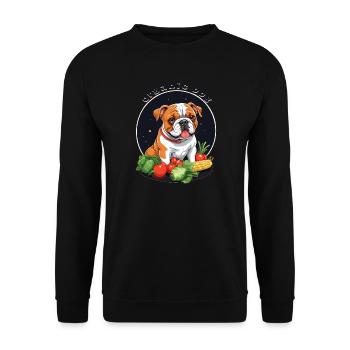 Bio Hund - Unisex Pullover - Schwarz - Vorne - Alina (178cm) & Michal (187cm)