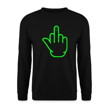 Doigt d’honneur heureux - Sweat-shirt Unisexe - noir - Devant - Alina (178cm) & Michal (187cm)