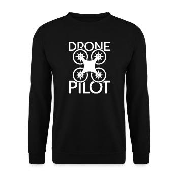 drone pilot Dronen Team Flugzeug coole Sprüche - Unisex Pullover - Schwarz - Vorne - Alina (178cm) & Michal (187cm)