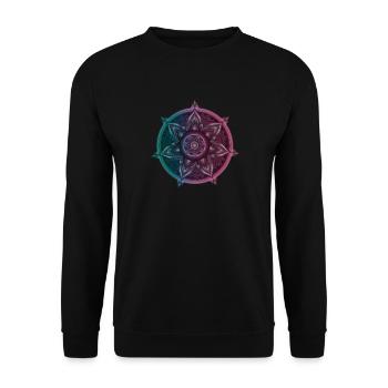 Mandala Symbolischer Kompass – Ornament Illustrati - Unisex Pullover - Schwarz - Vorne - Alina (178cm) & Michal (187cm)