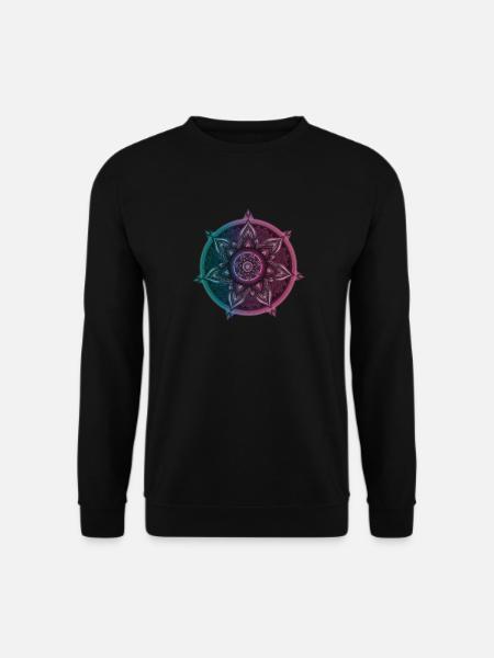 Mandala Symbolischer Kompass – Ornament Illustrati - Unisex Pullover - Schwarz