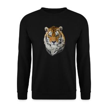 Tigre - Sweat-shirt Unisexe - noir - Devant - Alina (178cm) & Michal (187cm)
