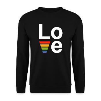 LGBT Regenbogen love Shirt white - Unisex Sweatshirt - black - Front - Alina (178cm) & Michal (187cm)