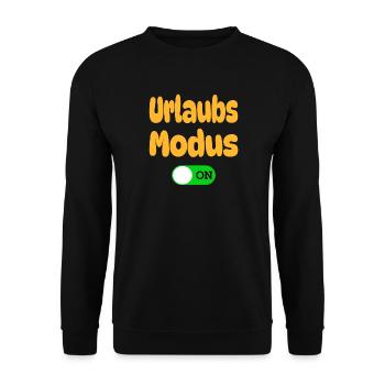 Urlaubsmodus An Lustiges Ferien Schalter T-Shirt - Unisex Pullover - Schwarz - Vorne - Alina (178cm) & Michal (187cm)
