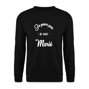JE PEUX PAS. MARIE. FUTUR MARIE. EVJF. TEAM. TEAM - Sweat-shirt Unisexe - noir - Devant - Alina (178cm) & Michal (187cm)