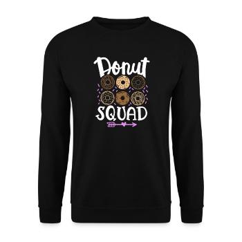 Donut Squad Donut Liebhaber - Unisex Pullover - Schwarz - Vorne - Alina (178cm) & Michal (187cm)