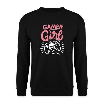 Gamer Girl Gaming - Unisex Pullover - Schwarz - Vorne - Alina (178cm) & Michal (187cm)