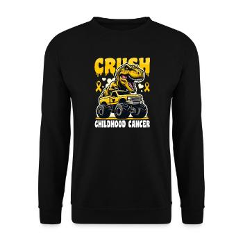 Dinosaur Monster Truck Sensibilisation au cancer infantile - Sweat-shirt Unisexe - noir - Devant - Alina (178cm) & Michal (187cm)
