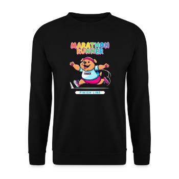 Chien marathonien - Sweat-shirt Unisexe - noir - Devant - Alina (178cm) & Michal (187cm)