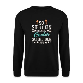 So sieht ein richtig cooler Schneider aus - Unisex Pullover - Schwarz - Vorne - Alina (178cm) & Michal (187cm)