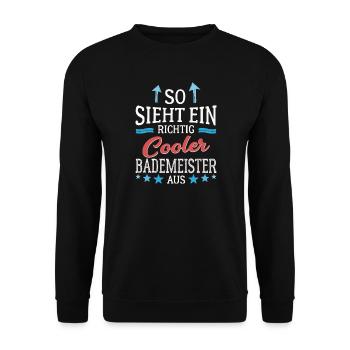 So sieht ein richtig cooler Bademeister aus - Unisex Pullover - Schwarz - Vorne - Alina (178cm) & Michal (187cm)