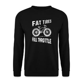 Fat Bike , Fatbike, Dicke Reifen, Vollgas Design - Unisex Pullover - Schwarz - Vorne - Alina (178cm) & Michal (187cm)