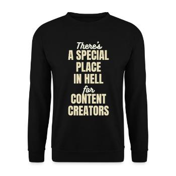 Special Place in Hell - Citation amusante du créateur -Lumière - Sweat-shirt Unisexe - noir - Devant - Alina (178cm) & Michal (187cm)