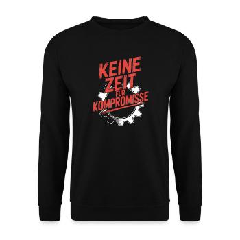 Keine Zeit fuer Kompromisse - Unisex Pullover - Schwarz - Vorne - Alina (178cm) & Michal (187cm)