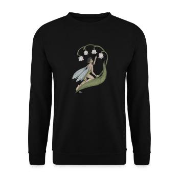Pixie with lily of the valley - Unisex Sweatshirt - black - Front - Alina (178cm) & Michal (187cm)