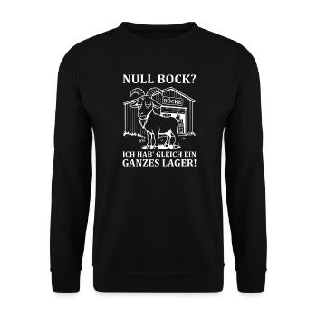 Null Bock - Ausdruck von Gleichgültigkeit - Unisex Pullover - Schwarz - Vorne - Alina (178cm) & Michal (187cm)