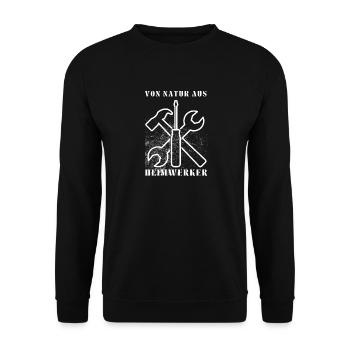 Passionnés de bricolage par nature – conception d’outils - Sweat-shirt Unisexe - noir - Devant - Alina (178cm) & Michal (187cm)