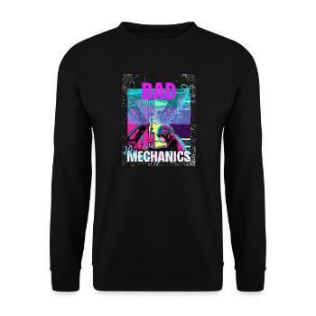 Mauvaise mécanique – Style Garage Singe - Sweat-shirt Unisexe - noir - Devant - Alina (178cm) & Michal (187cm)