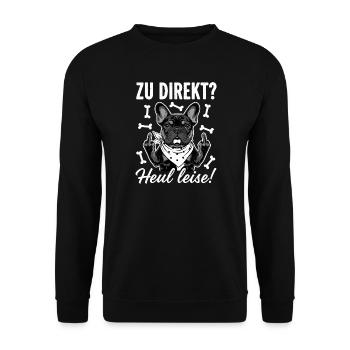 Coole Französische Bulldogge - Unisex Pullover - Schwarz - Vorne - Alina (178cm) & Michal (187cm)