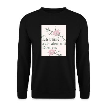 Flower theme with Sleeping Beauty design - Unisex Sweatshirt - black - Front - Alina (178cm) & Michal (187cm)