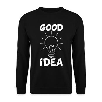 The Good Idea (white) - Unisex Sweatshirt - black - Front - Alina (178cm) & Michal (187cm)