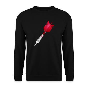 Roter Dartpfeil als sportliches Motiv - Unisex Pullover - Schwarz - Vorne - Alina (178cm) & Michal (187cm)