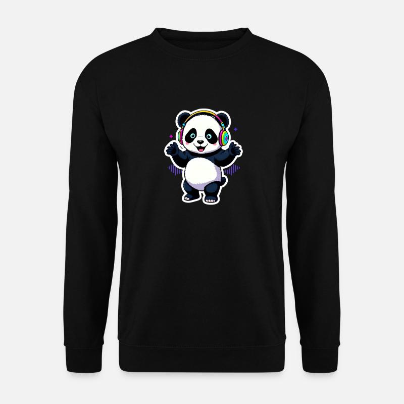 Party Panda with Beats - Unisex Sweatshirt - black